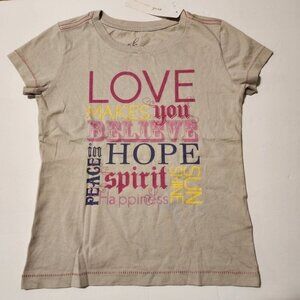 PEEK t shirt girl 4-5 years Love makes you believe  NEW graphic tee